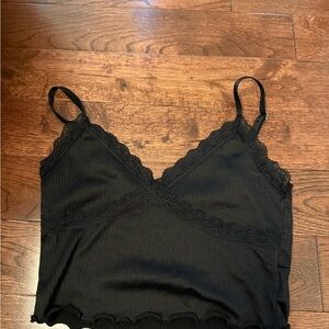 H&M Black Lace Detail Top